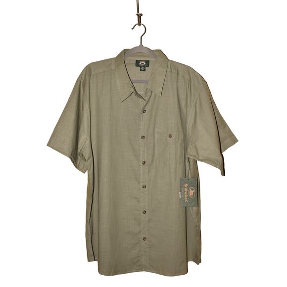 STILLWATER SUPPLY CO. NEW $60 Slub Button Down Cotton Shirt‎ Olive Men's XL - Picture 1 of 4